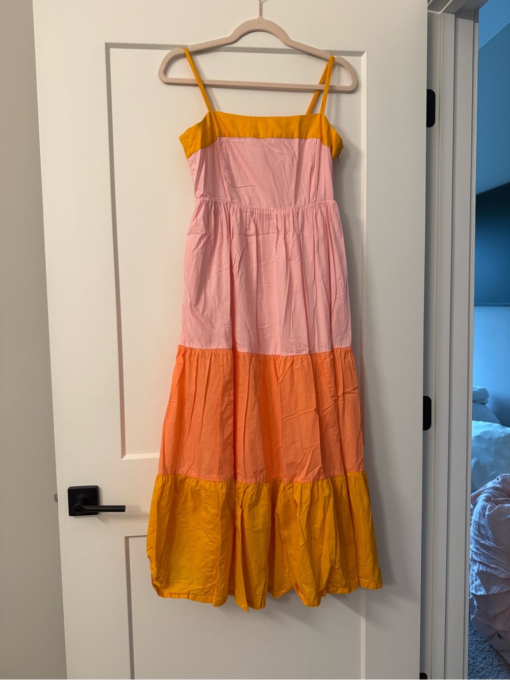 Women’s Colorblock Tiered Sundress - Pink, Orange & Yellow